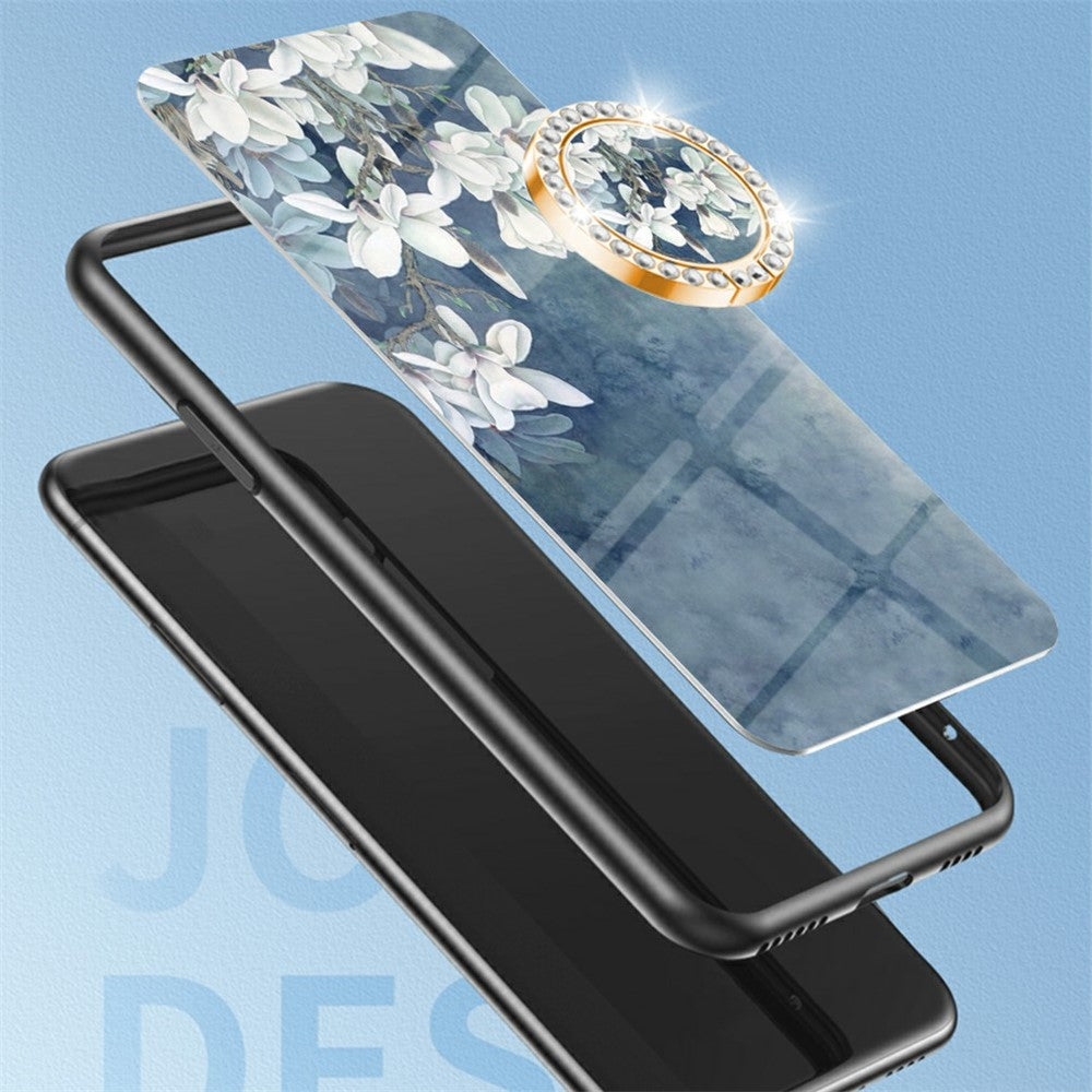 For Xiaomi Poco F7 Ultra 5G / Redmi K80 Pro 5G Case Floral Pattern TPU + Tempered Glass Protective Phone Cover