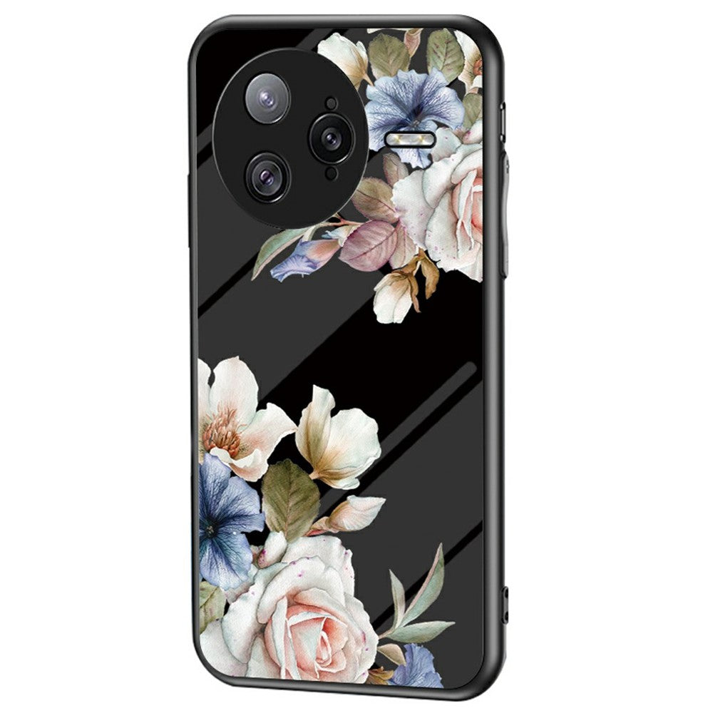 For Xiaomi Poco F7 Ultra 5G / Redmi K80 Pro 5G Case Floral Pattern TPU + Tempered Glass Protective Phone Cover