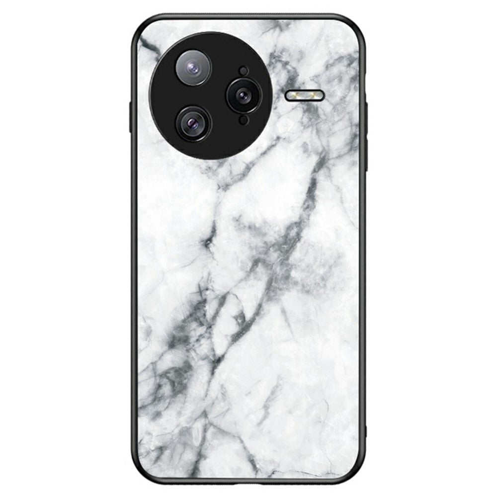 For Xiaomi Poco F7 Ultra 5G / Redmi K80 Pro 5G Case Marble Pattern Tempered Glass + PC + TPU Protective Phone Cover