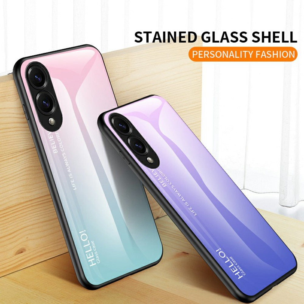 Samsung Galaxy S25 Edge-skal i reptåligt härdat glas + PC+TPU-mobilskal