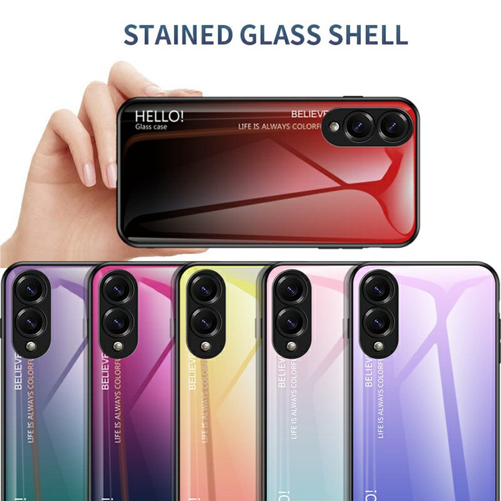 Samsung Galaxy S25 Edge-skal i reptåligt härdat glas + PC+TPU-mobilskal