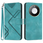 For Honor X9c Smart 5G / Honor X60 5G Wallet Case Line Imprinted PU Leather Phone Cover with Strap