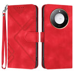 For Honor X9c Smart 5G / Honor X60 5G Wallet Case Line Imprinted PU Leather Phone Cover with Strap