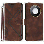 For Honor X9c Smart 5G / Honor X60 5G Wallet Case Line Imprinted PU Leather Phone Cover with Strap