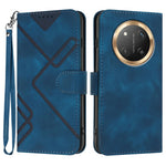 For Honor X60 Pro 5G / Honor Magic7 Lite 5G / Honor X9c 5G Wallet Case Line Imprinted PU Leather Phone Cover with Strap