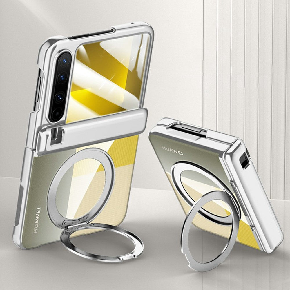 For Huawei Pura X Magnetic Case Kickstand Electroplated PC Phone Cover Built-In Screen Protector