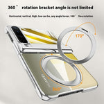 For Huawei Pura X Magnetic Case Kickstand Electroplated PC Phone Cover Built-In Screen Protector