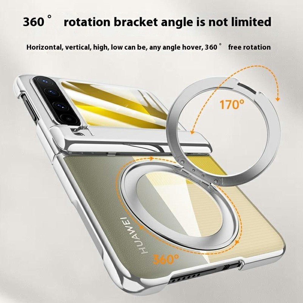 For Huawei Pura X Magnetic Case Kickstand Electroplated PC Phone Cover Built-In Screen Protector