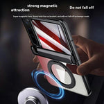 For Huawei Pura X Magnetic Case Kickstand Electroplated PC Phone Cover Built-In Screen Protector