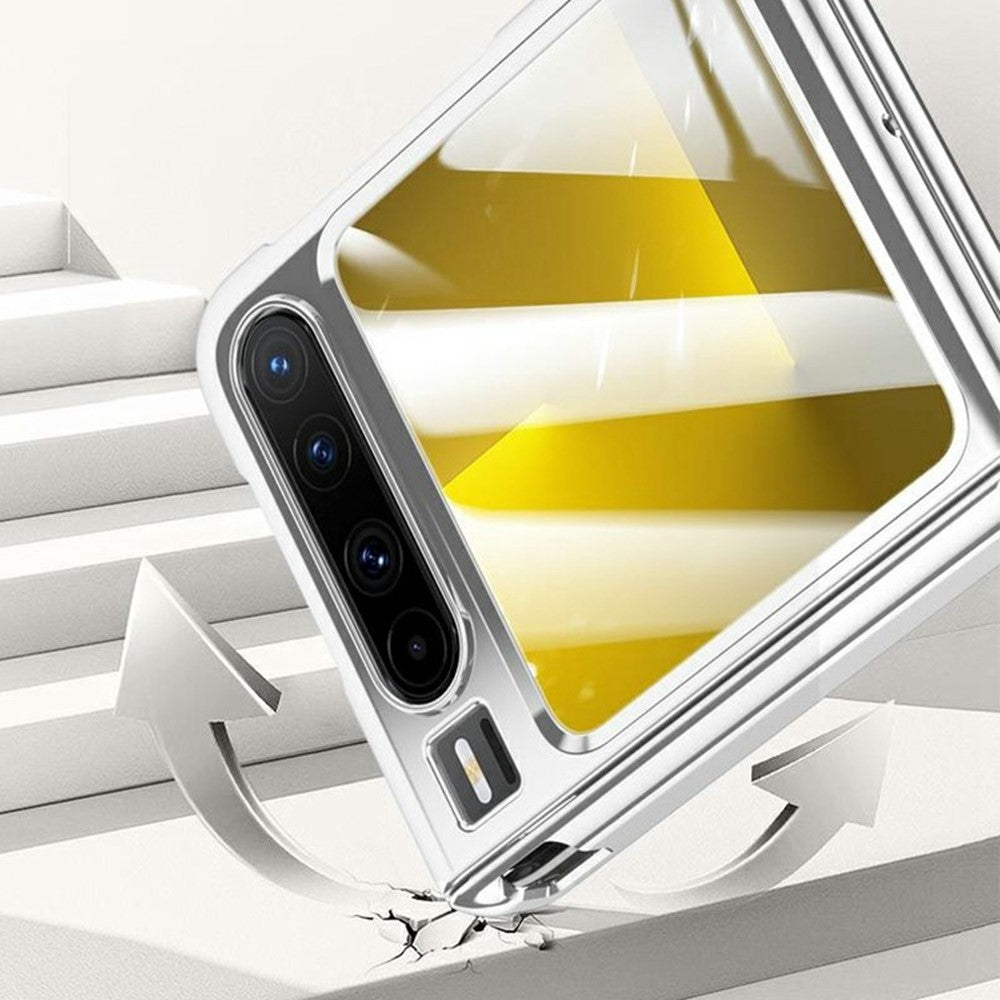 For Huawei Pura X Magnetic Case Kickstand Electroplated PC Phone Cover Built-In Screen Protector
