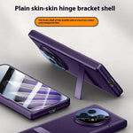 For Oppo Find N5 5G Case Kickstand Skin Touch Electroplated PU Leather + PC Phone Cover with Screen Protector