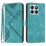 For Honor X8b 4G / Honor X8c 4G Wallet Case Line Imprinted PU Leather Phone Cover with Strap
