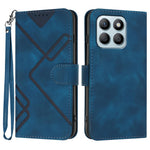 For Honor X8b 4G / Honor X8c 4G Wallet Case Line Imprinted PU Leather Phone Cover with Strap