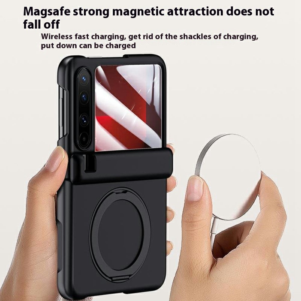 For Huawei Pura X Magnetic Case Kickstand Skin Touch PC Phone Cover Built-In Screen Protector