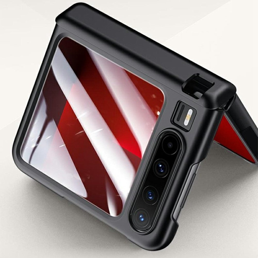 For Huawei Pura X Case Hard PC Hinge Protection Phone Cover with Rear Small Screen Protector
