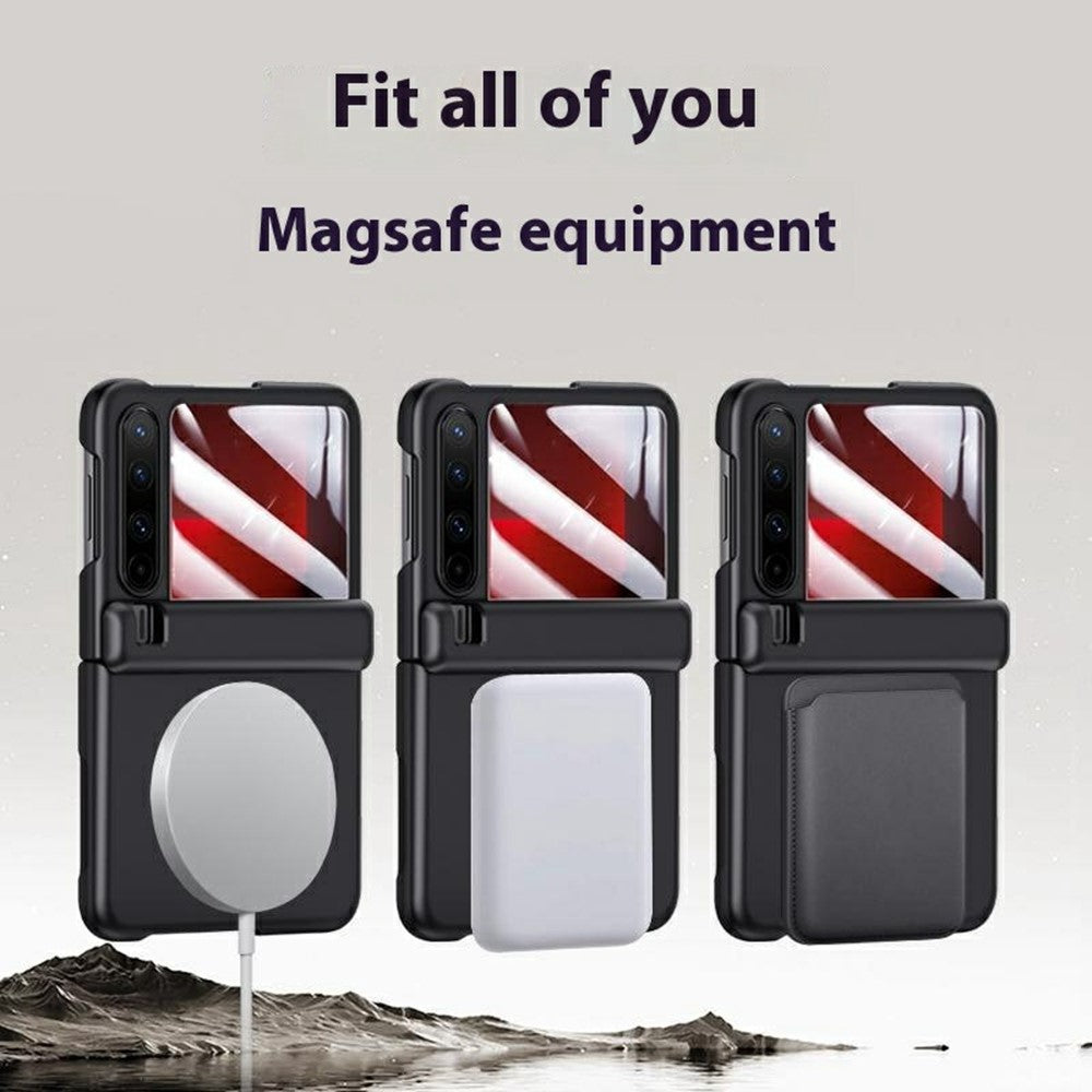For Huawei Pura X Magnetic Case Hard PC Hinge Protection Phone Cover with Rear Small Screen Protector