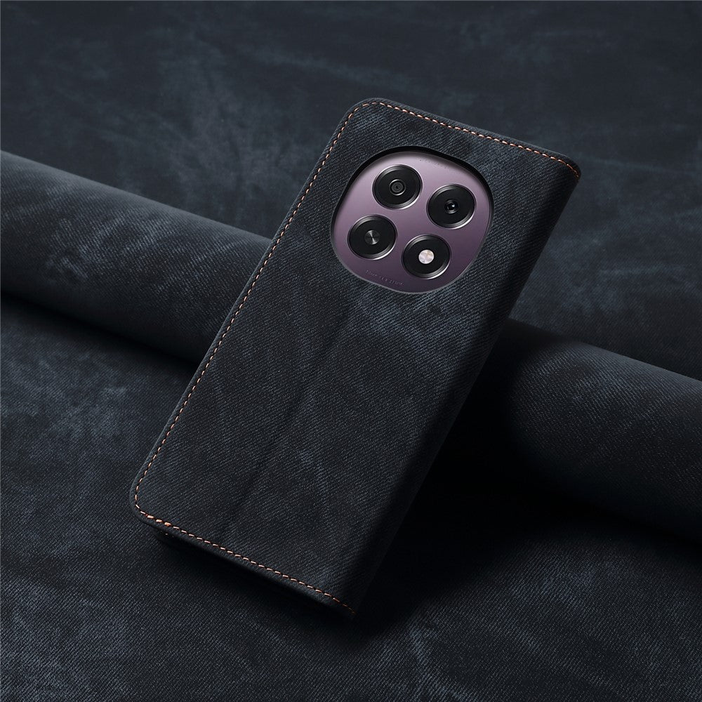 For Oppo A5 5G  /  F29 5G Case Jeans Cloth Texture Anti-Scratch Leather Stand Phone Cover
