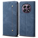 For Oppo A5 5G  /  F29 5G Case Jeans Cloth Texture Anti-Scratch Leather Stand Phone Cover