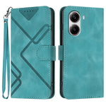 For Xiaomi Redmi Turbo 4 5G / Xiaomi Poco X7 Pro 5G Wallet Case Line Imprinted PU Leather Phone Cover with Strap