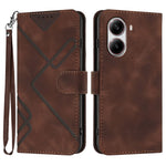 For Xiaomi Redmi Turbo 4 5G / Xiaomi Poco X7 Pro 5G Wallet Case Line Imprinted PU Leather Phone Cover with Strap
