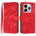 For Xiaomi Redmi Note 14 5G (China) / Xiaomi Poco M7 Pro 5G / Xiaomi Redmi Note 14 5G Wallet Case Line Imprinted PU Leather Phone Cover with Strap