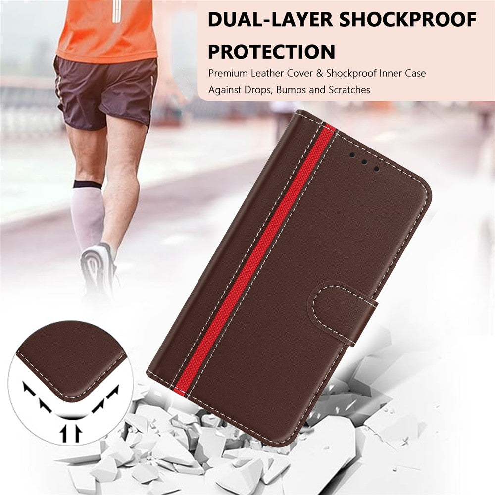 For Honor Magic7 Pro 5G Phone Cases Wallet Stand Color Splicing Leather Cover with Magnetic Clasp