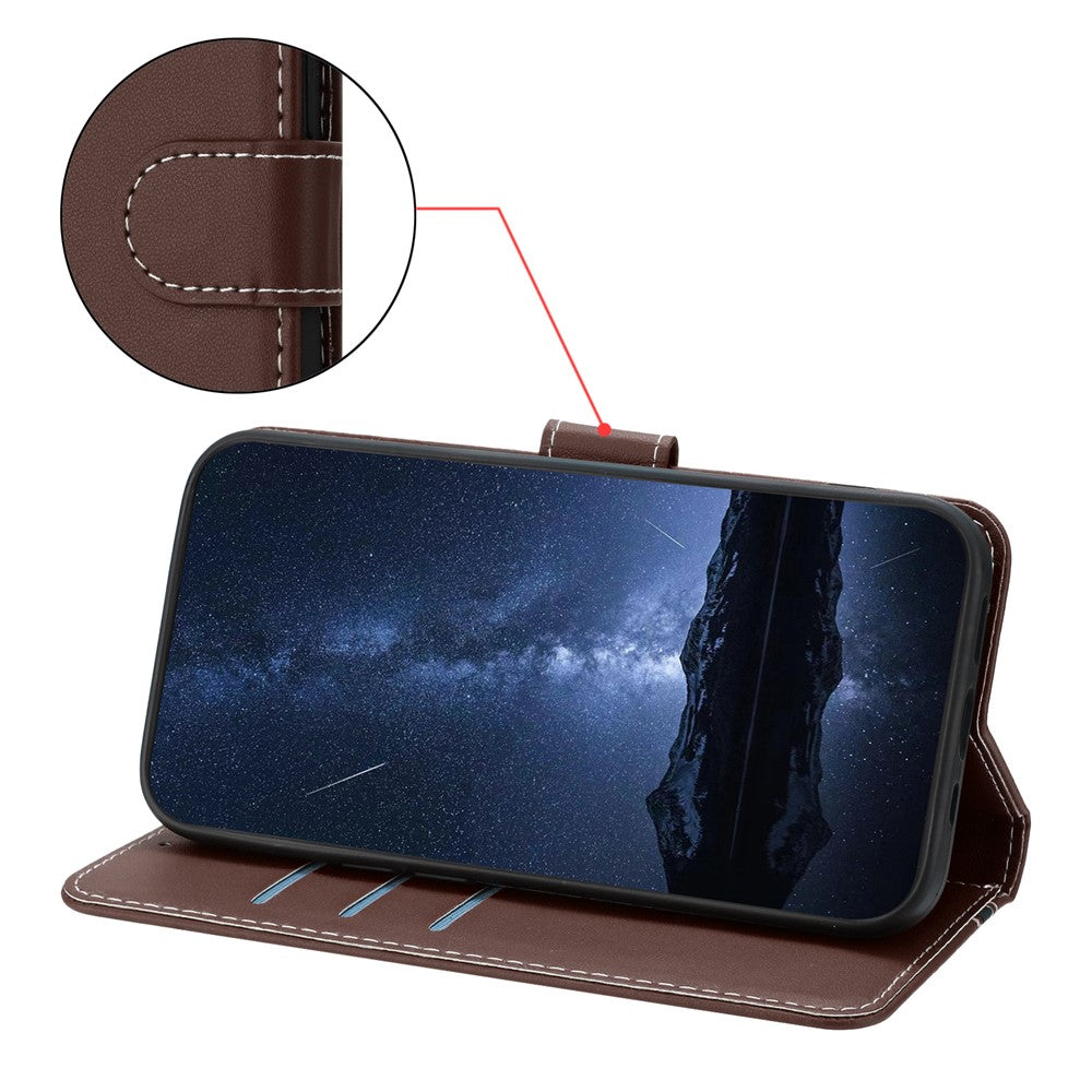 For Honor Magic7 Pro 5G Phone Cases Wallet Stand Color Splicing Leather Cover with Magnetic Clasp