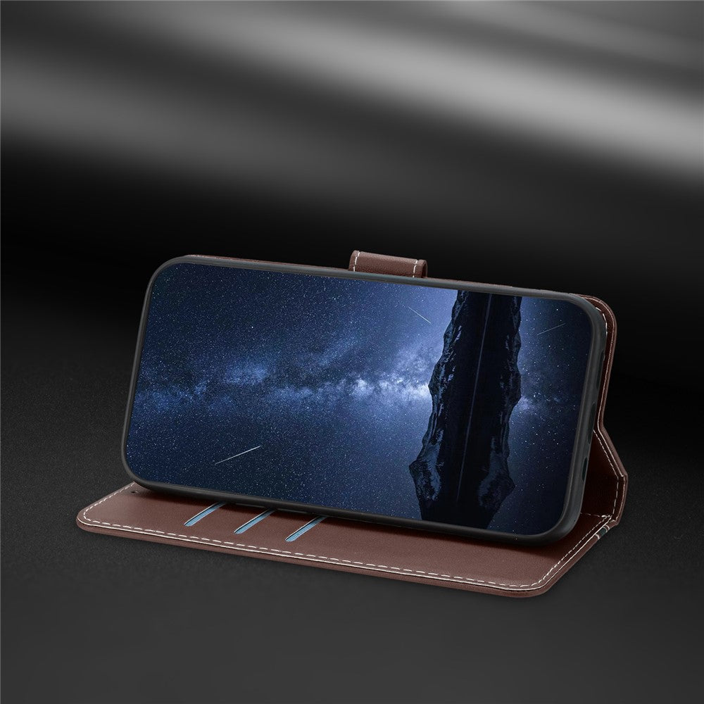 For Honor Magic7 Pro 5G Phone Cases Wallet Stand Color Splicing Leather Cover with Magnetic Clasp
