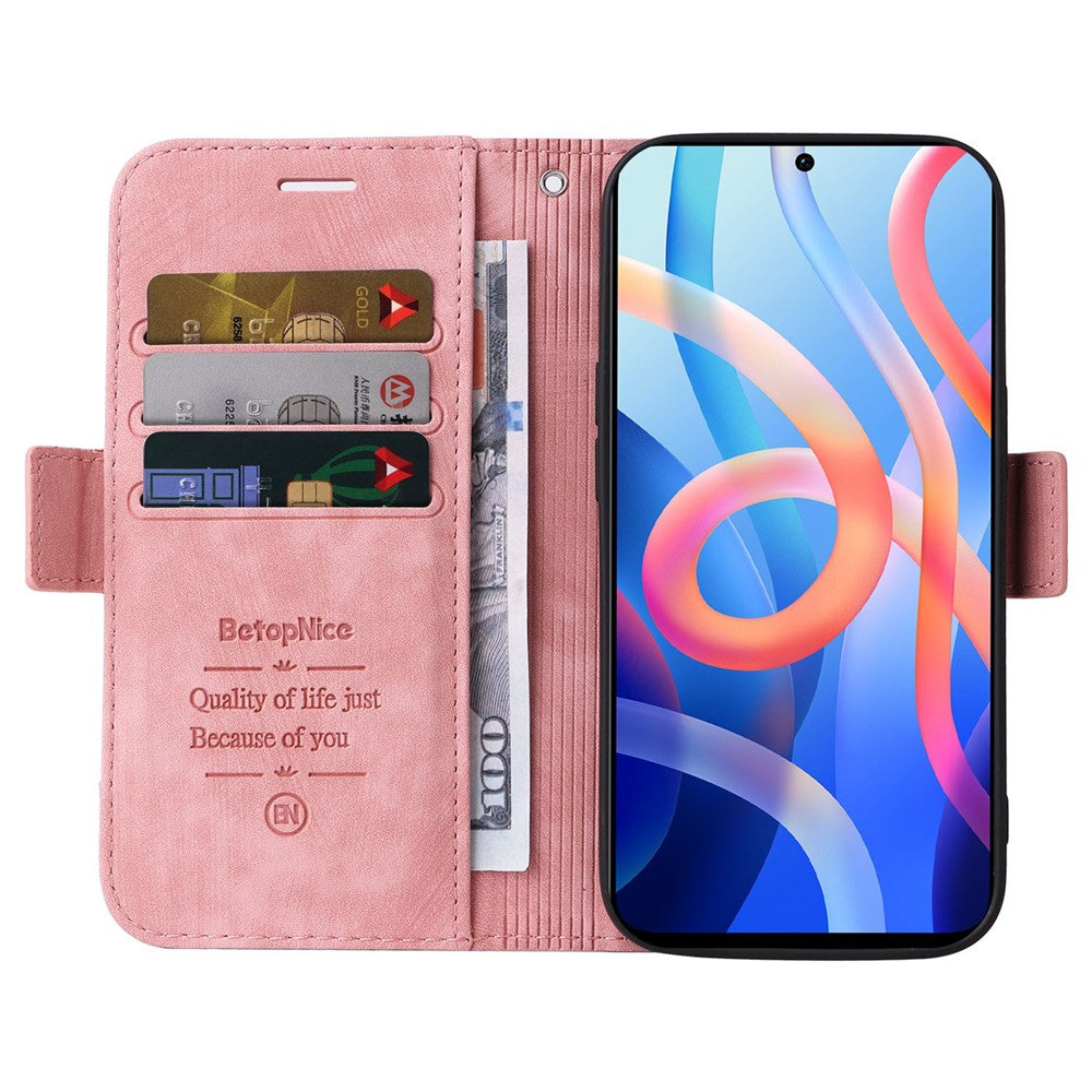 BETOPNICE 001 For Xiaomi Redmi Note 11 Pro 5G (MediaTek) / Note 11 Pro+ 5G / Poco X4 NFC / 11i 5G Imprinted Stitching Line Leather Case Phone Wallet Stand Cover