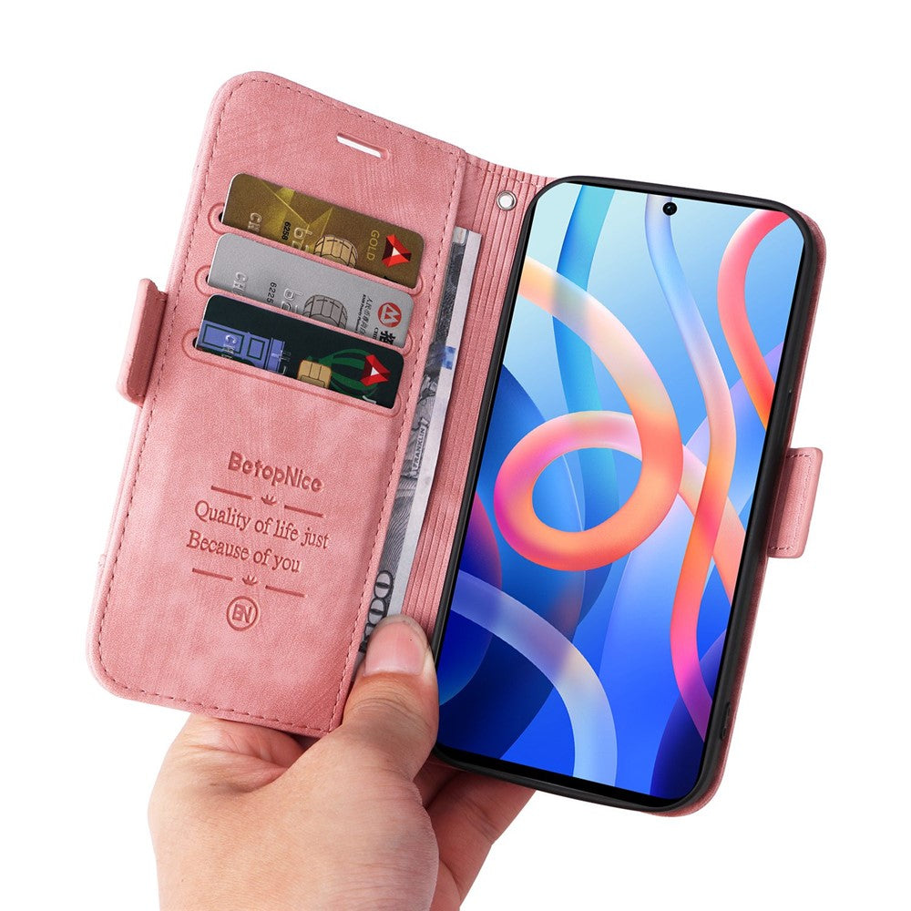 BETOPNICE 001 For Xiaomi Redmi Note 11 Pro 5G (MediaTek) / Note 11 Pro+ 5G / Poco X4 NFC / 11i 5G Imprinted Stitching Line Leather Case Phone Wallet Stand Cover
