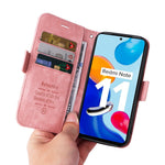 BETOPNICE 001 För Xiaomi Redmi Note 11 4G (Qualcomm) / Note 11S 4G Präglade sömmar Fullt skyddande stativfodral i PU-läder med plånbok och rem