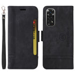 BETOPNICE 001 For Xiaomi Redmi Note 11 4G (Qualcomm) / Note 11S 4G Imprinted Stitching Line Full Protection Stand Case PU Leather Wallet Cover with Strap