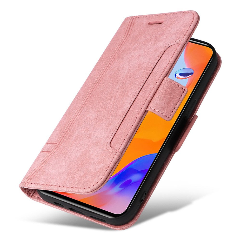 BETOPNICE 001 För Xiaomi Redmi Note 12 Pro 4G / 11 Pro 4G (MediaTek) / Note 11 Pro 5G (Qualcomm) / Note 11E Pro 5G PU-lädermobilskal med tryckta sömmar, plånboksfodral