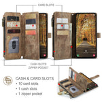 CASEME För Samsung Galaxy S25 Edge mobilskal med Rem C30 Dragkedja Flera Korthållare PU Läderfodral
