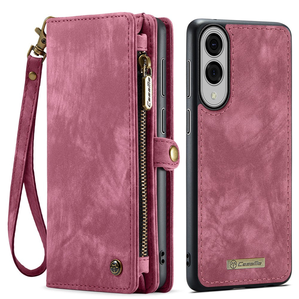 CASEME For Samsung Galaxy S25 Edge Phone Cases 008 Leather Cover with Detachable Wallet and Strap