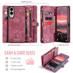 CASEME För Samsung Galaxy S25 Edge mobilskal 008 Läderfodral med Avtagbar Plånbok och Rem