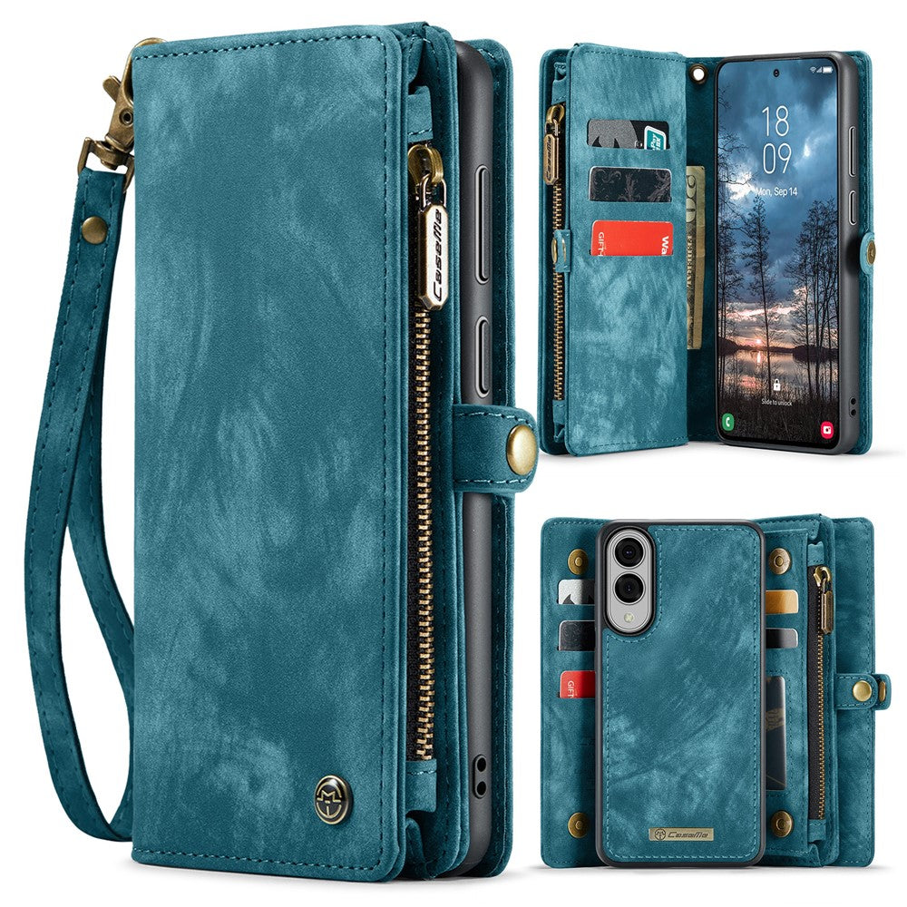 CASEME For Samsung Galaxy S25 Edge Phone Cases 008 Leather Cover with Detachable Wallet and Strap