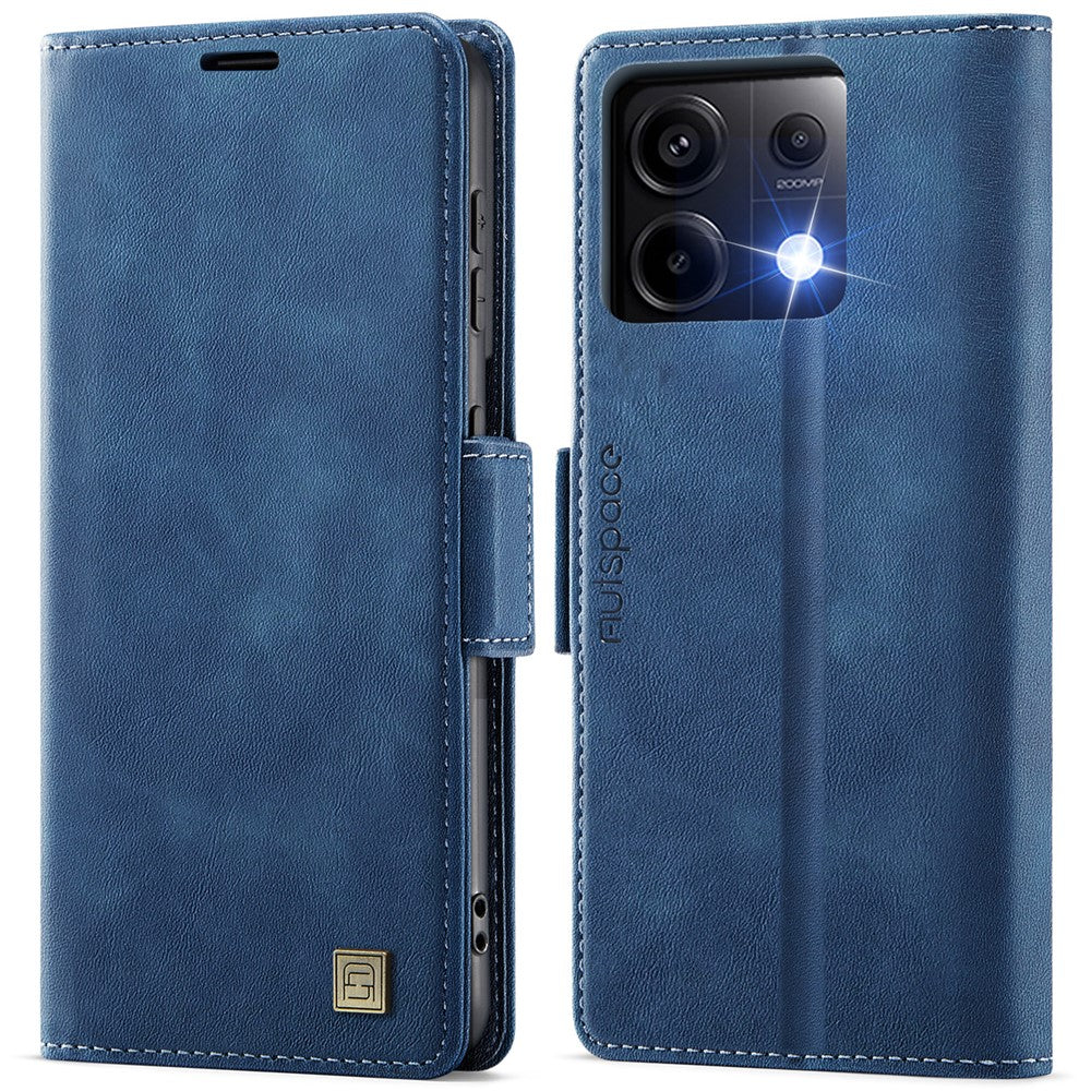 AUTSPACE For Xiaomi Poco X6 5G / Xiaomi Redmi Note 13 Pro 5G Case  A11 RFID Blocking Retro Leather Cell Phone Wallet Cover