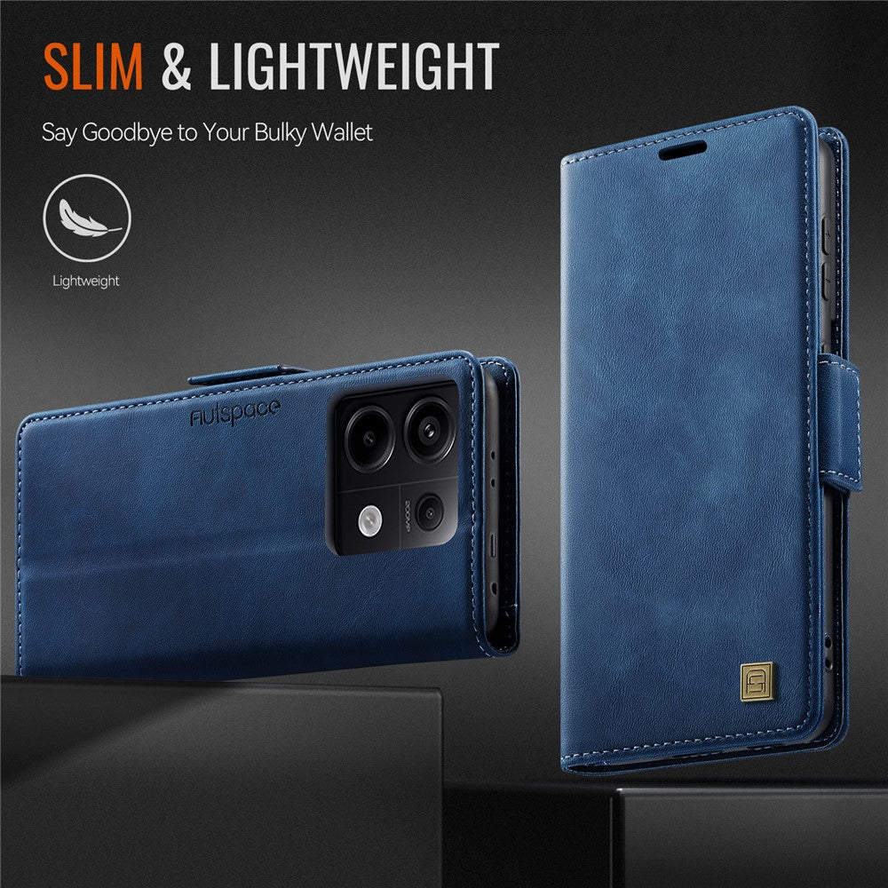 AUTSPACE For Xiaomi Poco X6 5G / Xiaomi Redmi Note 13 Pro 5G Case  A11 RFID Blocking Retro Leather Cell Phone Wallet Cover