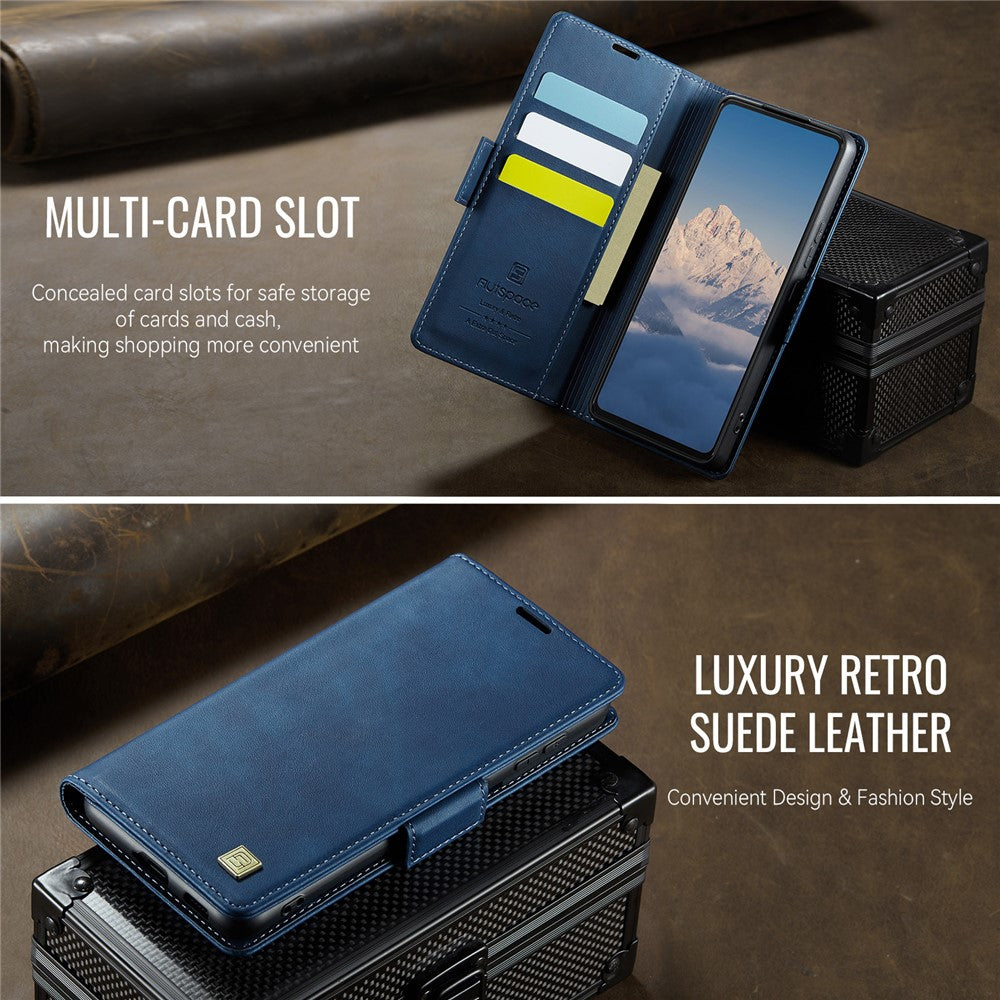 AUTSPACE For Xiaomi Poco X6 5G / Xiaomi Redmi Note 13 Pro 5G Case  A11 RFID Blocking Retro Leather Cell Phone Wallet Cover