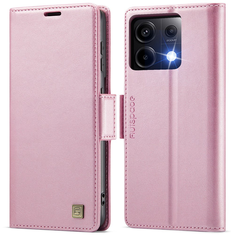 AUTSPACE For Xiaomi Poco X6 5G / Xiaomi Redmi Note 13 Pro 5G Case  A11 RFID Blocking Retro Leather Cell Phone Wallet Cover