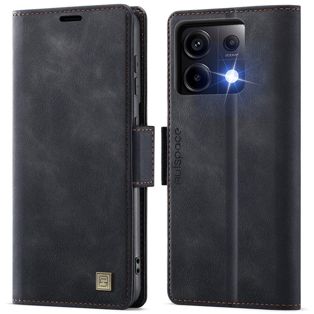 AUTSPACE For Xiaomi Poco X6 5G / Xiaomi Redmi Note 13 Pro 5G Case  A11 RFID Blocking Retro Leather Cell Phone Wallet Cover