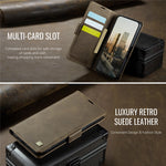 AUTSPACE For iPhone 17th / 16th Case A11 RFID Blocking Retro Leather Cell Phone Wallet Cover