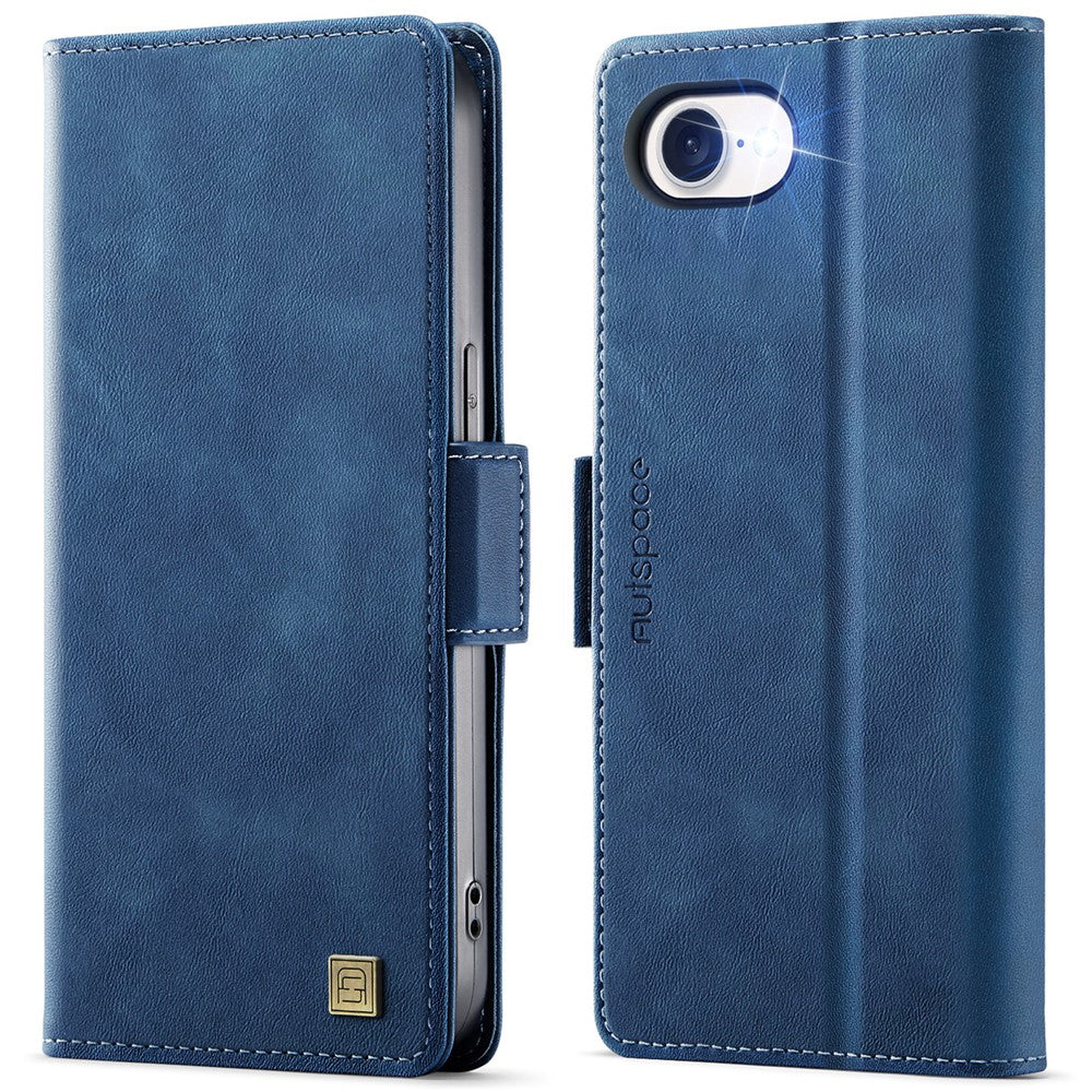 AUTSPACE For iPhone 17th / 16th Case A11 RFID Blocking Retro Leather Cell Phone Wallet Cover