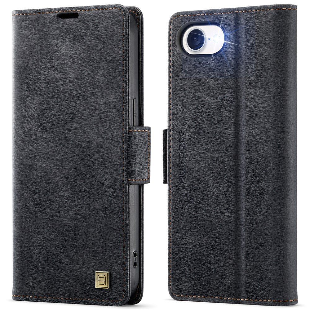 AUTSPACE For iPhone 17th / 16th Case A11 RFID Blocking Retro Leather Cell Phone Wallet Cover