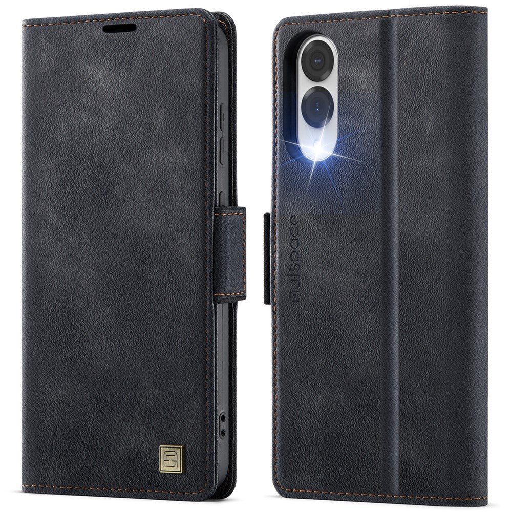 AUTSPACE For Samsung Galaxy S25 Edge Case  A11 RFID Blocking Retro Leather Cell Phone Wallet Cover