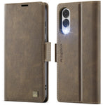 AUTSPACE For Samsung Galaxy S25 Edge Case  A11 RFID Blocking Retro Leather Cell Phone Wallet Cover