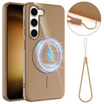For Samsung Galaxy S23+ Magnetic Case TPU Phone Back Cover with Lanyard