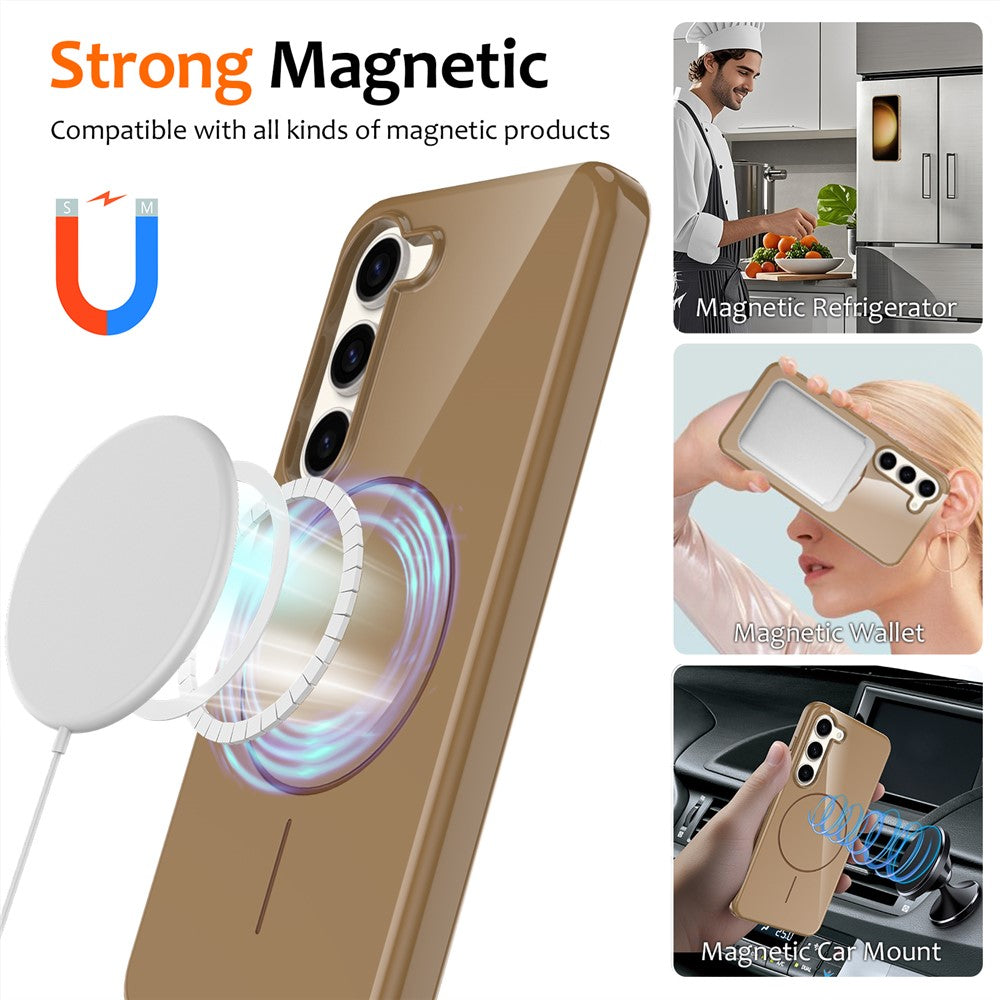 For Samsung Galaxy S23+ Magnetic Case TPU Phone Back Cover with Lanyard