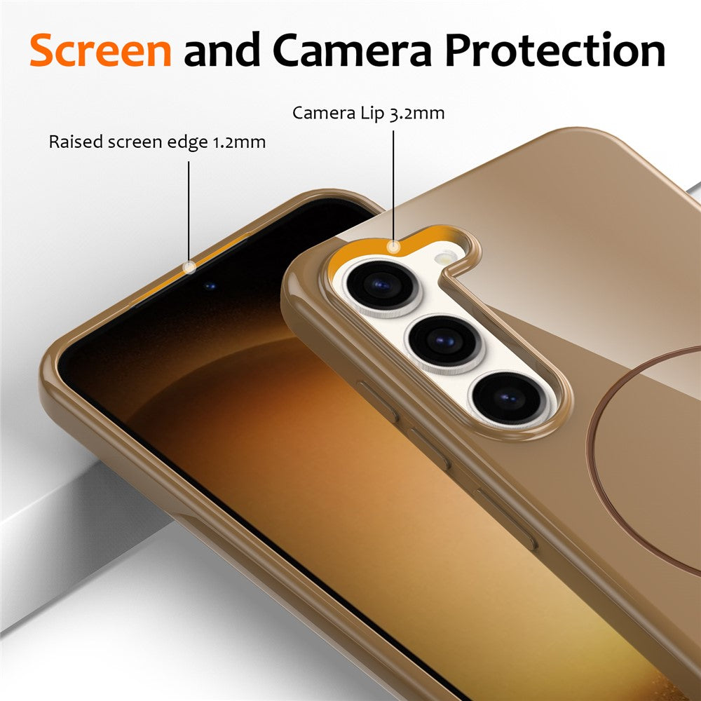 For Samsung Galaxy S23+ Magnetic Case TPU Phone Back Cover with Lanyard